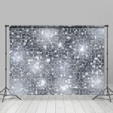 Allenjoy Briliant Glitter Silver Dance Backdrop Girls