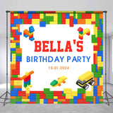 Allenjoy Building Blocks Custom Birthday Backdrop Kids