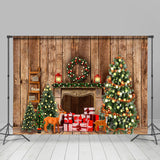 Allenjoy Cabin With Lights Merry Christmas Holiday Backdrop