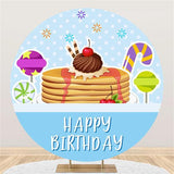 Allenjoy Cake With Candy Blue Round Birthday Backdrop For Boy