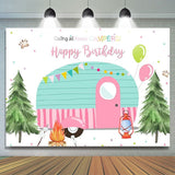 Allenjoy Calling All Happy Campers Camping Birthday Backdrop