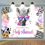 Allenjoy Calling All Party Animals Zebra Birthday Backdrop