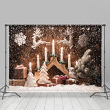 Allenjoy Candle Snowflake Owl Deer Christmas Tree Backdrop