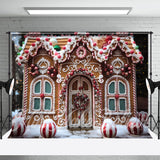 Allenjoy Candy House Snow Photo Studio Christmas Backdrop