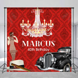 Allenjoy Car Crystal Chandelier Red Custom Birthday Backdrop