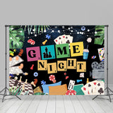 Allenjoy Card Games Green Monstera Lights Dance Backdrop