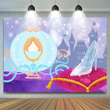 Allenjoy Carriage Glass Slipper Castle Birthday Backdrop