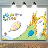 Allenjoy Cartoon Castle Dessert Ballon Baby Shower Backdrop