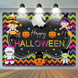 Allenjoy Cartoon Little Girls Happy Halloween Theme Backdrop