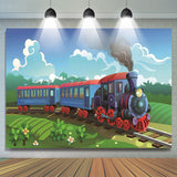 Allenjoy Cartoon Little Train Theme Birthday Party Backdrop