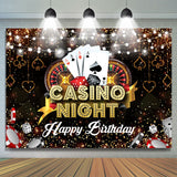 Allenjoy Casino Night Poker Bokeh Happy Birthday Backdrop