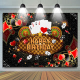 Allenjoy Casino Poker Turnplate Sparkling Backdrop Birthday