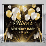 Allenjoy Champagne Bokeh Balloon Custom Backdrop Birthday