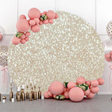 Allenjoy Champagne Glitter Bokeh Round Birthday Party Backdrop