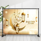 Allenjoy Champagne Moon Pendant Lantern Bokeh Ramadan Backdrop