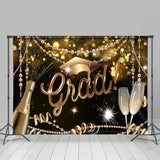 Allenjoy Champagne Pearls Bokeh Congrats Grad Backdrop