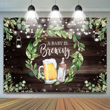 Allenjoy Cheers Beer And Pacifier Baby Shower Backdrop