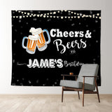 Allenjoy Cheers Diamond Bokeh Black Custom Birthday Backdrop