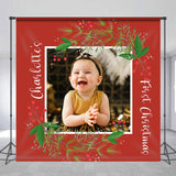 Allenjoy Cherry Christmas Red Custom 1St Birthday Backdrop