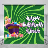 Allenjoy Chocolate Candyland Green Custom Birthday Backdrop