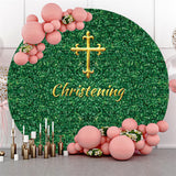 Allenjoy Christening And Grassland Happy Birthday Circle Backdrop