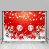 Allenjoy Christmas Tree Candy Red Bokeh Backdrop For Party