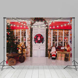 Allenjoy Christmas Tree Santa Claus Light Christmas Backdrop