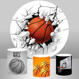 Allenjoy Circle Broken Wall Basketball Happy Birthday Backdrop