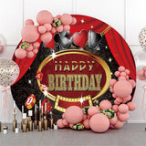 Allenjoy Circle Casino Themed Round Happy Birthday Backdrop