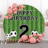 Allenjoy Circle Football Field Stripe 2Nd Birthday Backdrop