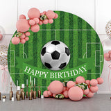 Allenjoy Circle Football Field Stripe Backdrop Birthday