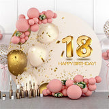 Allenjoy Circle Glitter Balloons 18Th Happy Birthday Backdrop