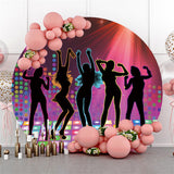 Allenjoy Circle Glitter Light Disco Happy Birthday Backdrop