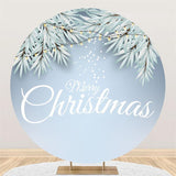 Allenjoy Circle Glitter Light White Merry Chrismas Backdrop