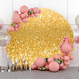 Allenjoy Circle Gold Glitter Bokeh Round Party Backdrops