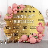 Allenjoy Circle Golden Happy 50Th Birthday Backdrop For Party