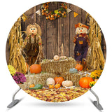 Allenjoy Circle Happy Halloween Pumpkin Theme Autumn Backdrop