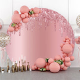 Allenjoy Circle Light Pink Glitter Birthday Party Backdrops