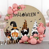 Allenjoy Circle Little Dwarfs Happy Halloween Pumpkins Backdrop