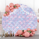 Allenjoy Circle Mermaid Scales And Pearl Birthday Backdrop