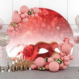 Allenjoy Circle Red Bokeh Glitter Masquerade Party Backdrop