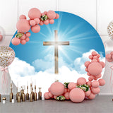 Allenjoy Circle Religious Shiny Cross Merry Christmas Backdrop