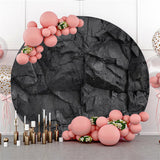 Allenjoy Circle Simple Nature Black Stone Birthday Backdrop