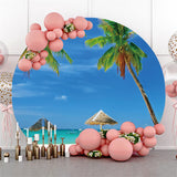 Allenjoy Circle Summer Hawaii Beach Birthday Party Backdrop