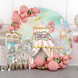 Allenjoy Circus Carousel Animals Tent Round Birthday Backdrop