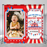 Allenjoy Circus Greatest Show Custom 1St Birthday Backdrop