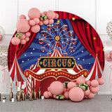 Allenjoy Circus Red Curtain Ferris Wheel Circle Backdrop