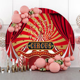 Allenjoy Circus Red Star Curtain Stripes Circle Backdrop