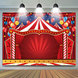 Allenjoy Circus Red Tents Stars Carnival Birthday Backdrop