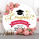 Allenjoy Class 2024 Golden Congrats Round Graduation Backdrop